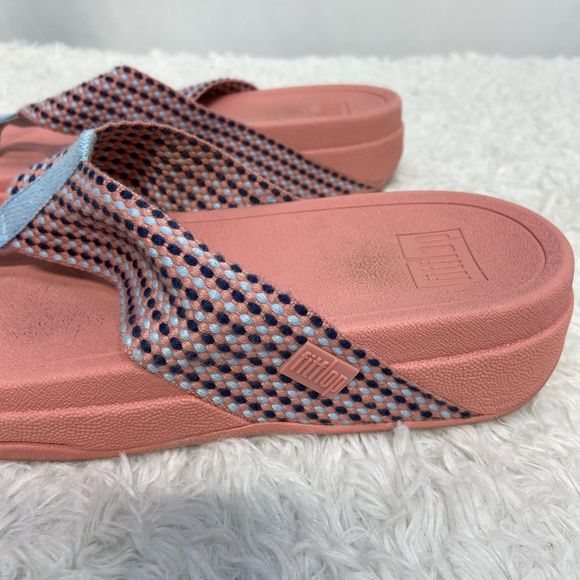 FitFlop Surfa Slip on Toe-Post Sandals in Pink Women's sz 8 Thong - Picture 5 of 6